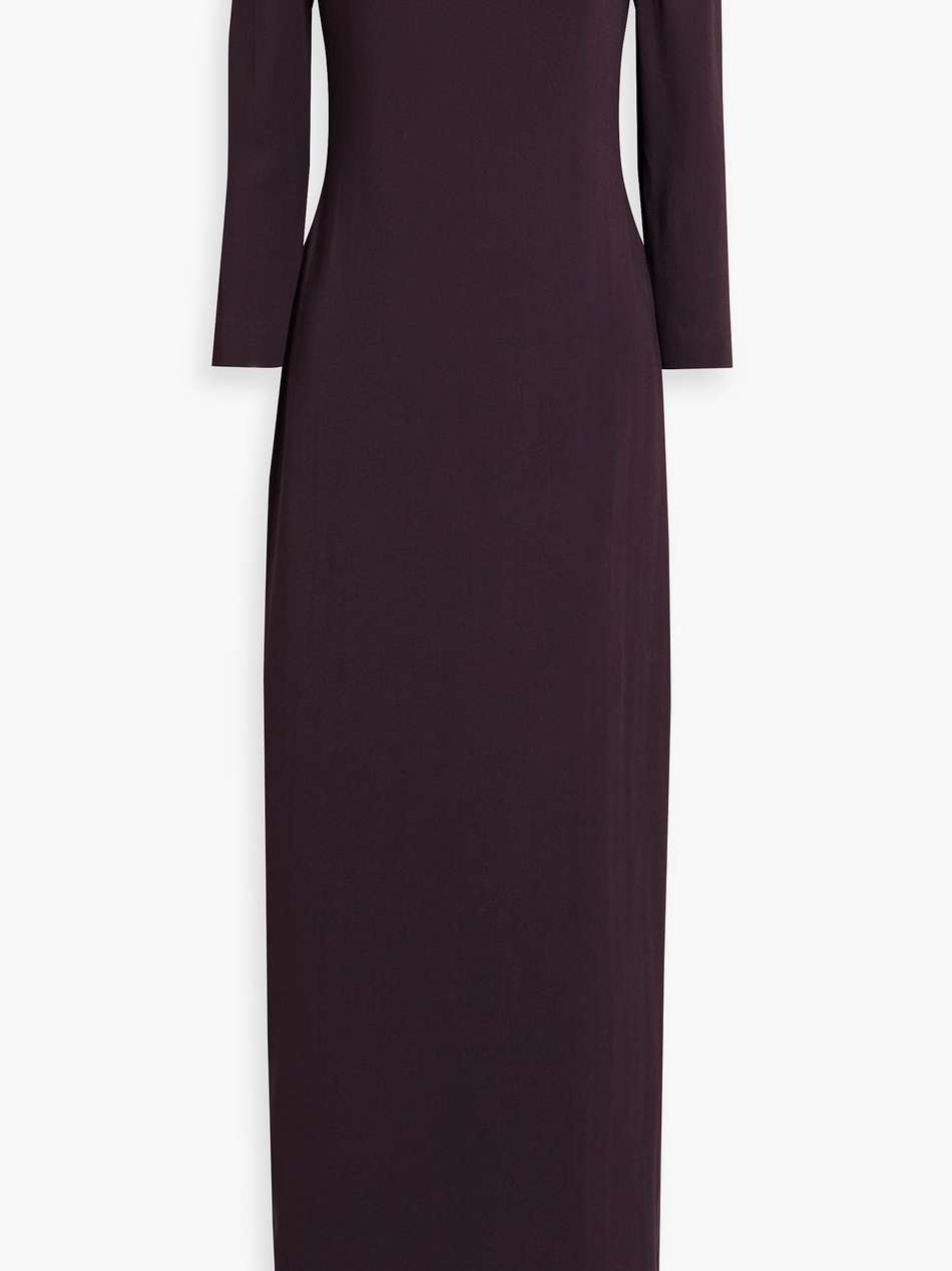 bead-embellished crepe maxi dress