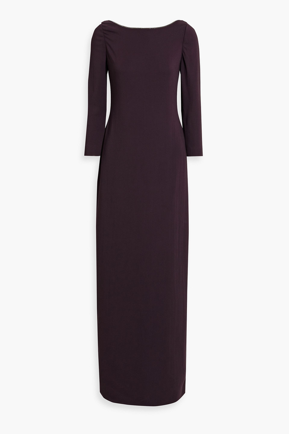 Fabiana Filippi Bead-embellished Crepe Maxi Dress In Grape