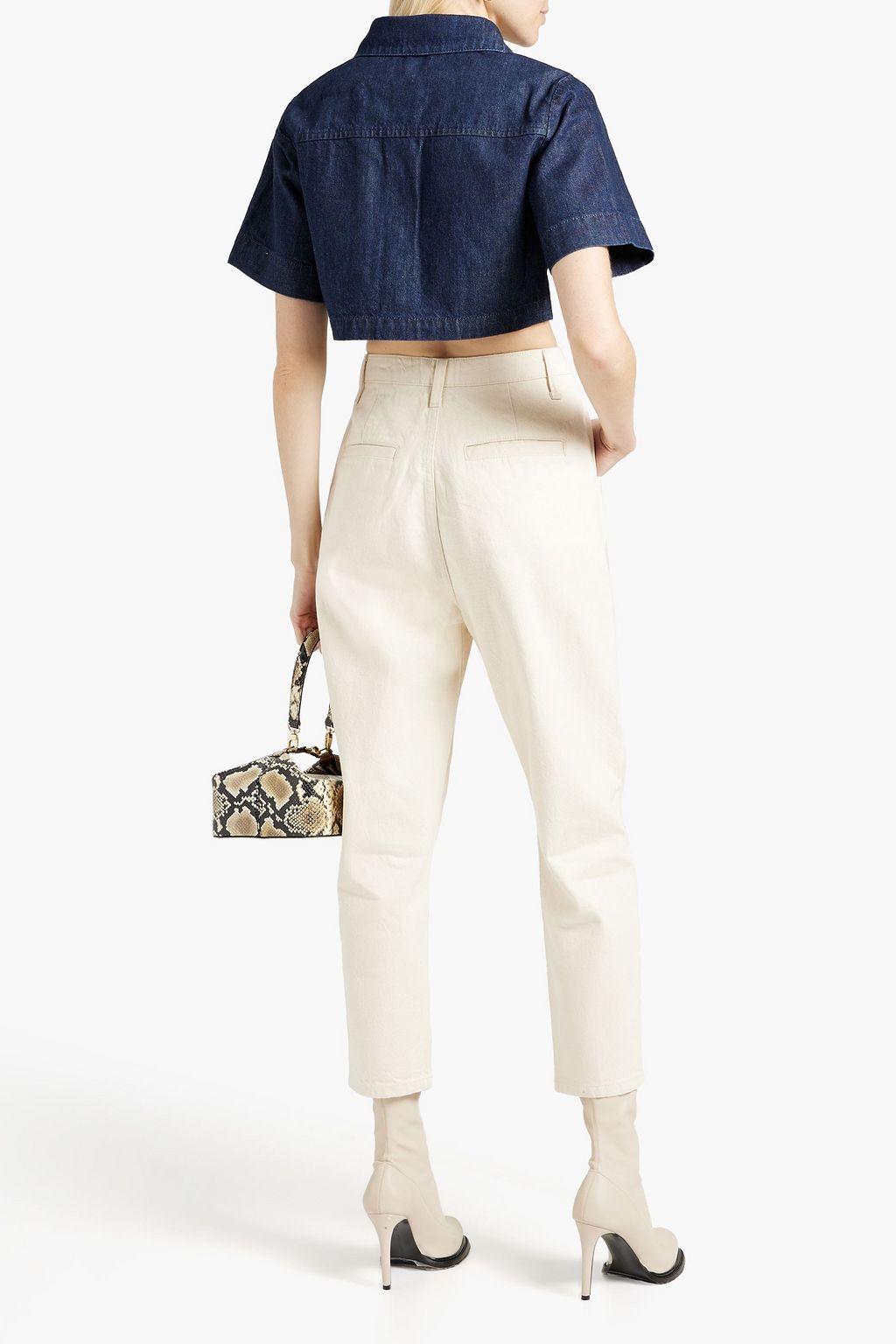 TRIARCHY Cropped denim top