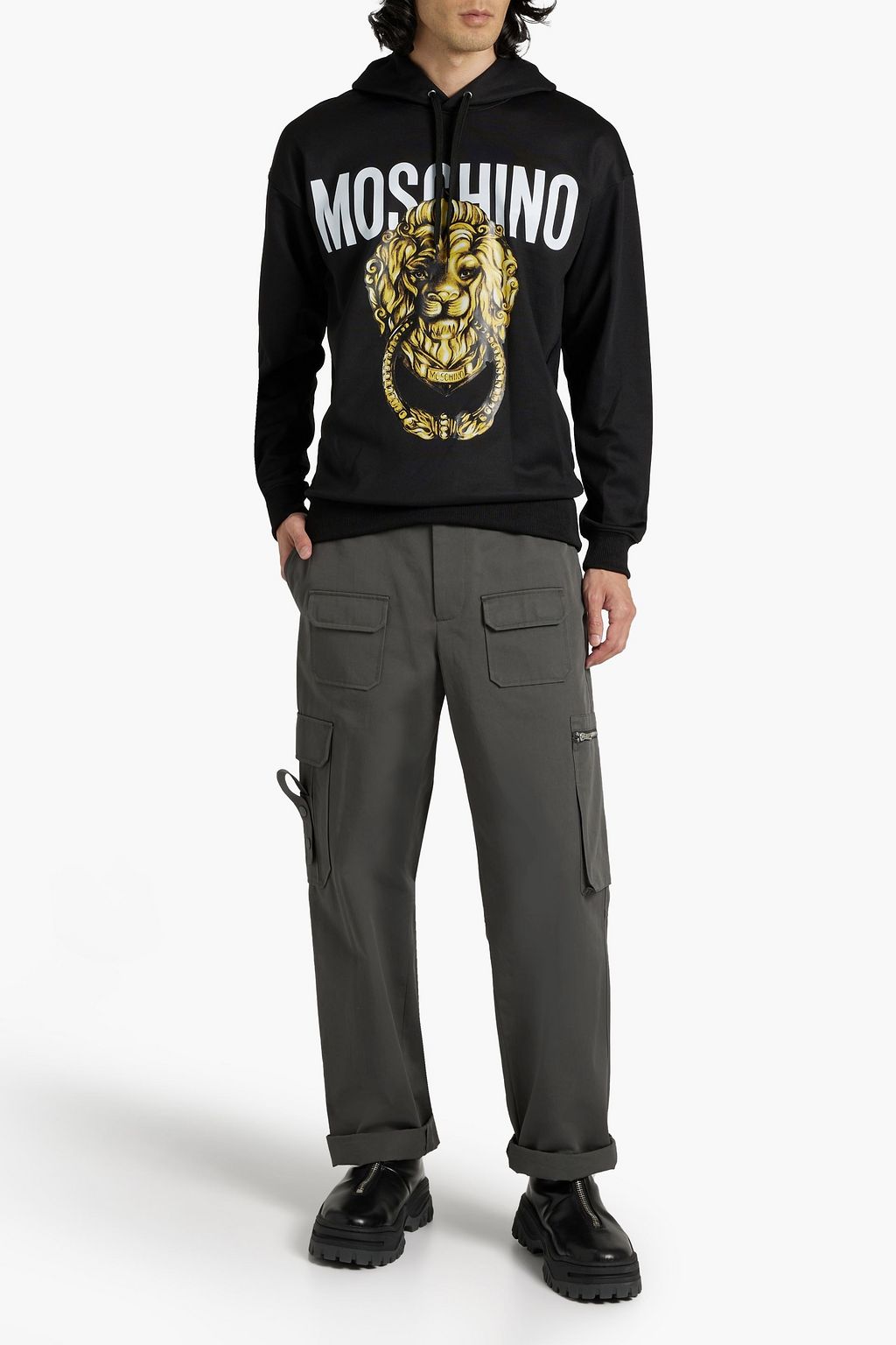 MOSCHINO Printed tech-jersey hoodie
