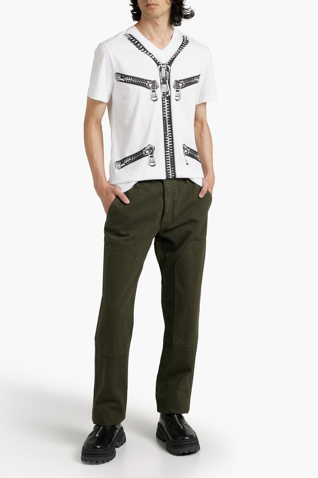 MOSCHINO Printed cotton-jersey T-shirt