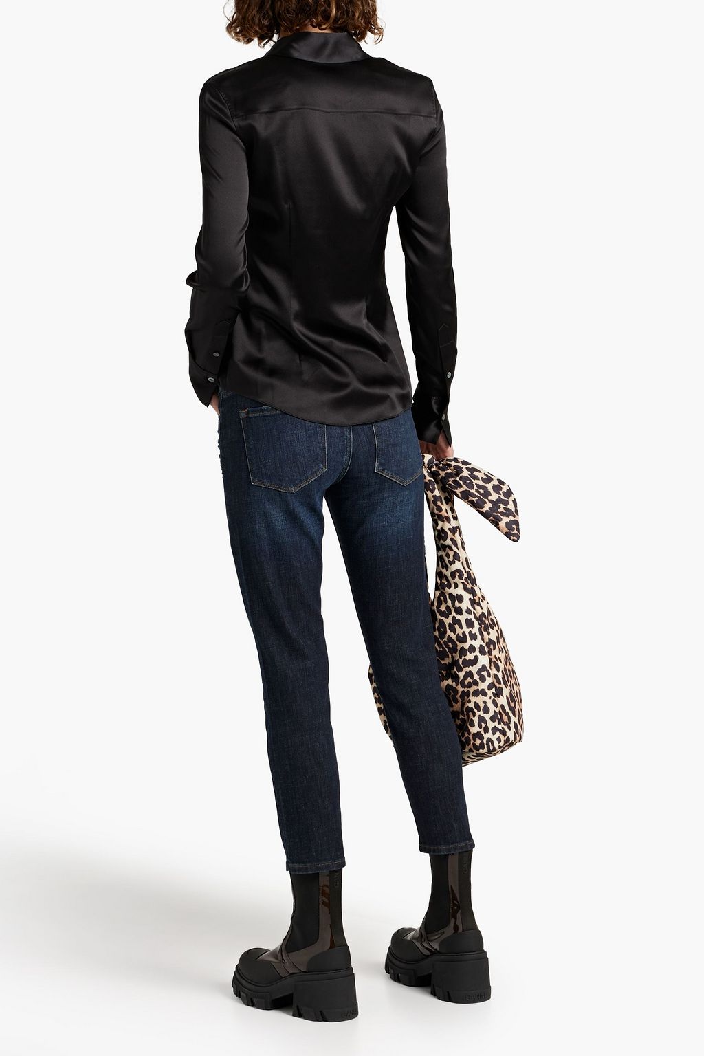 FRAME Le Garcon cropped distressed mid-rise skinny jeans