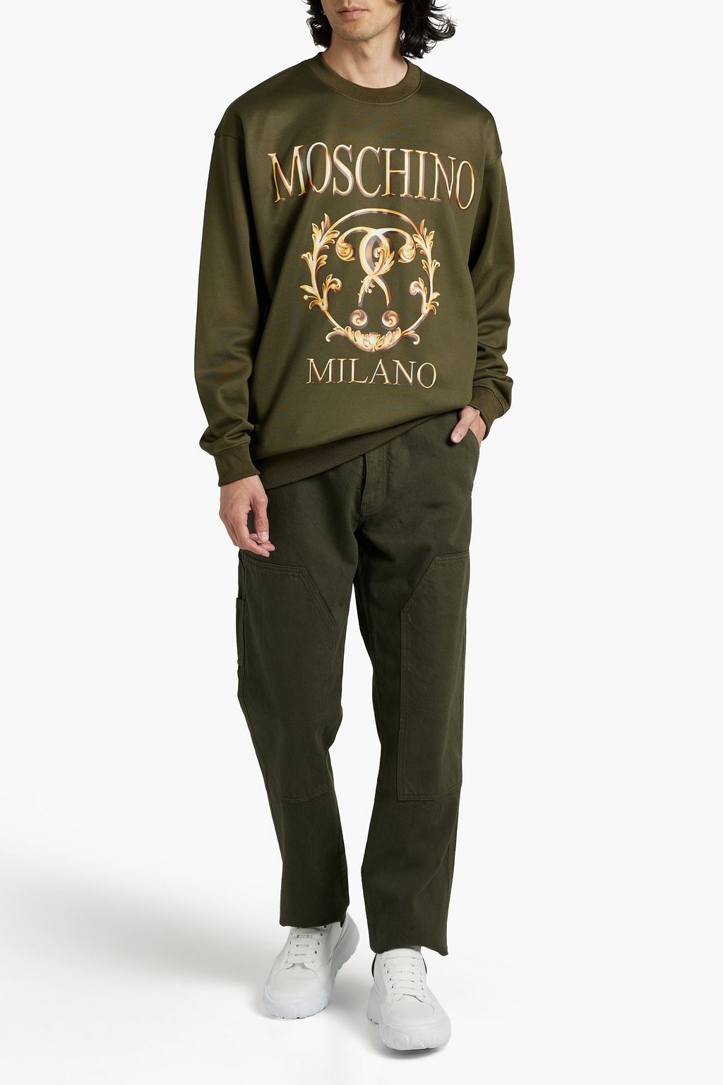 MOSCHINO Printed tech-jersey sweatshirt