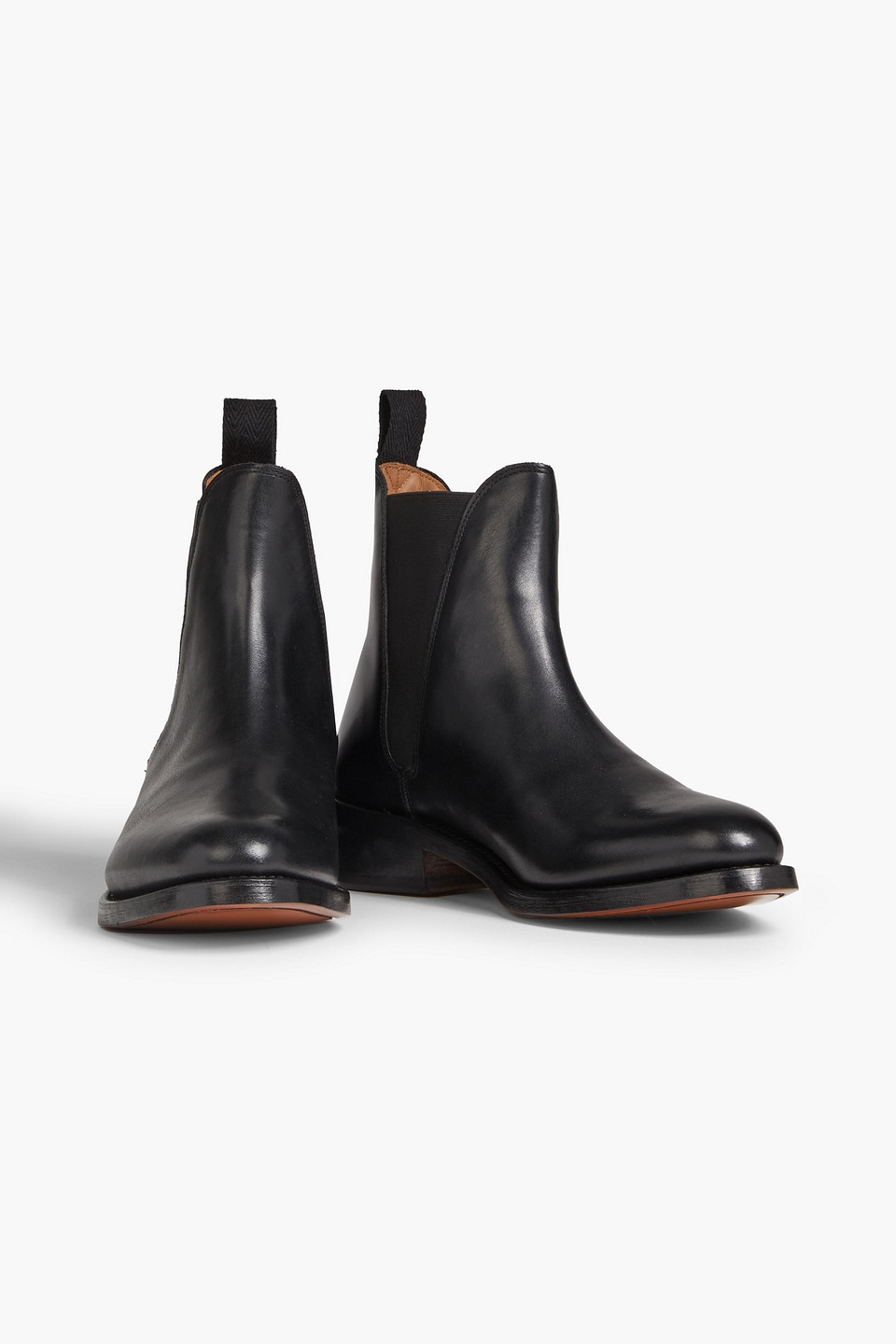 Shop Grenson Nora Leather Chelsea Boots In Black