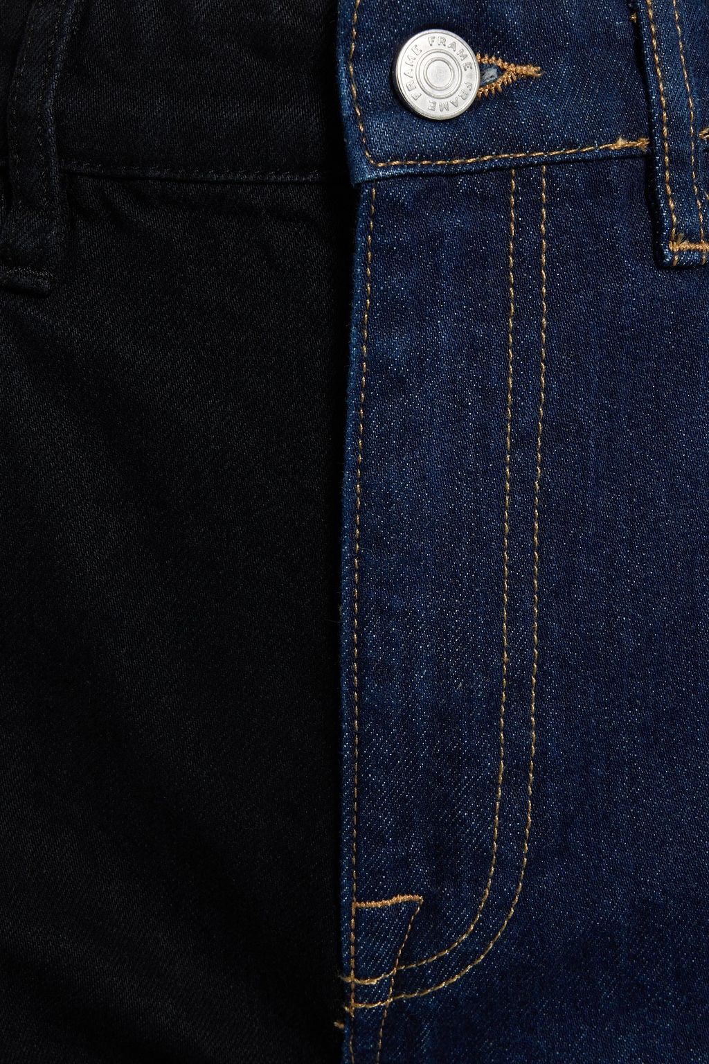 FRAME Le Jane zweifarbige, hoch sitzende Jeans mit geradem Bein