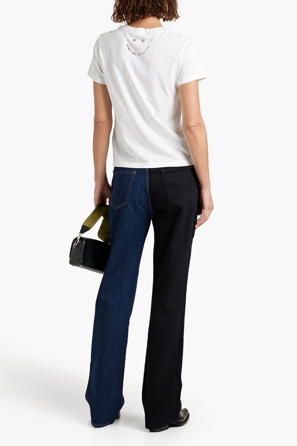 FRAME Le Jane zweifarbige, hoch sitzende Jeans mit geradem Bein