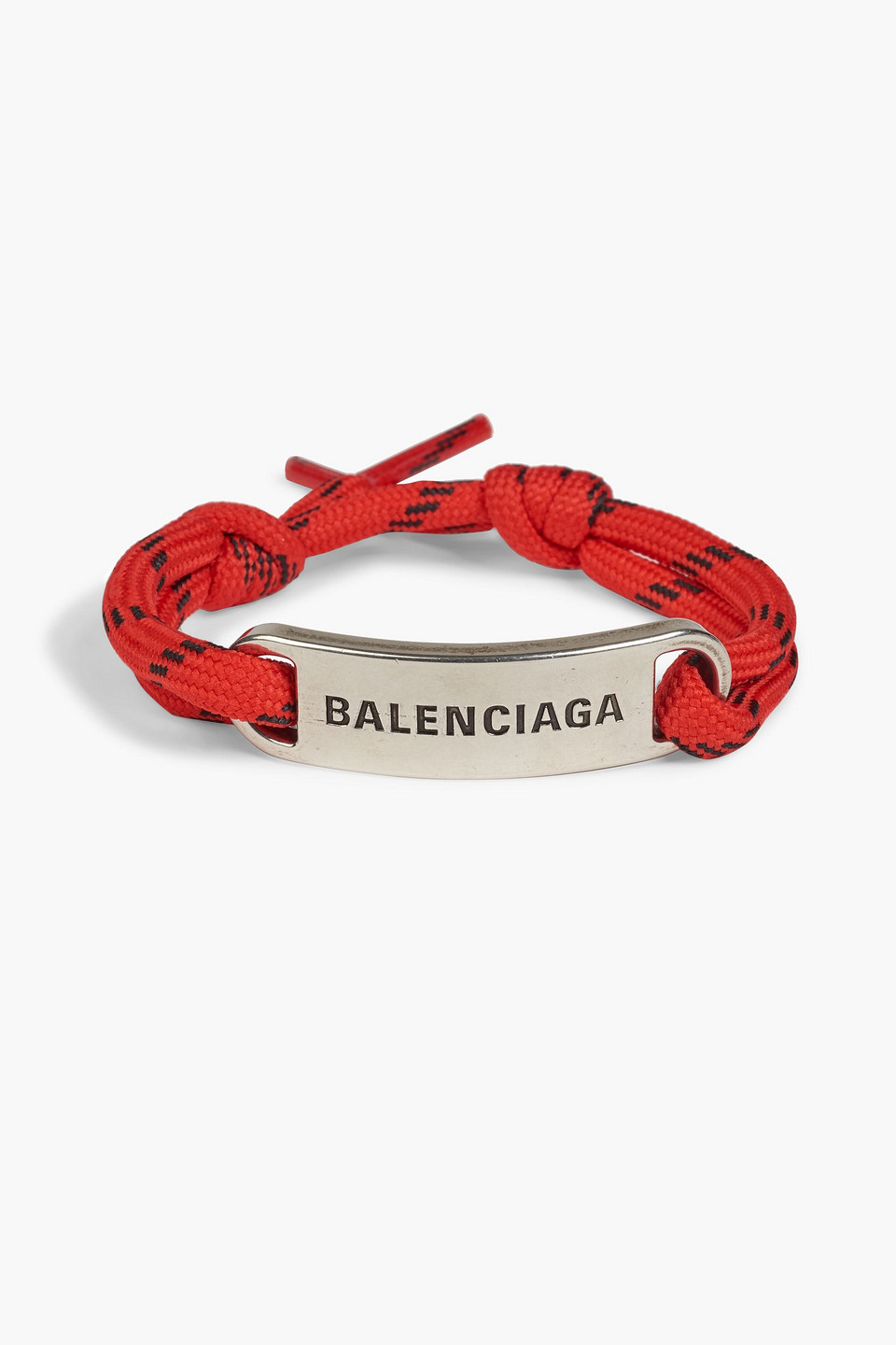 BALENCIAGA SILVER-TONE CORD BRACELET,3074457345632569658