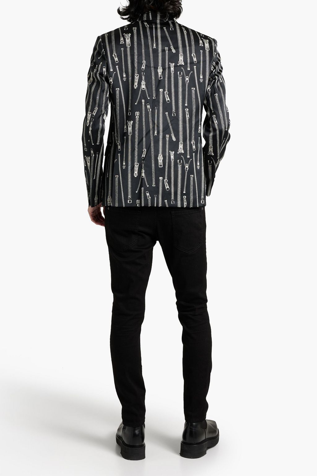 MOSCHINO Printed cotton-blend blazer