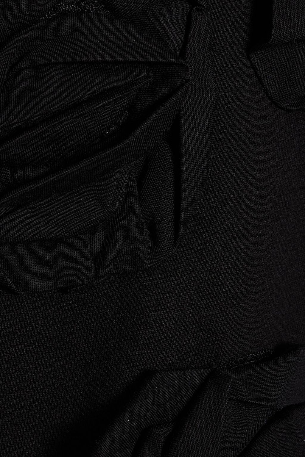 VALENTINO GARAVANI Floral-appliquéd French cotton-terry hooded cape