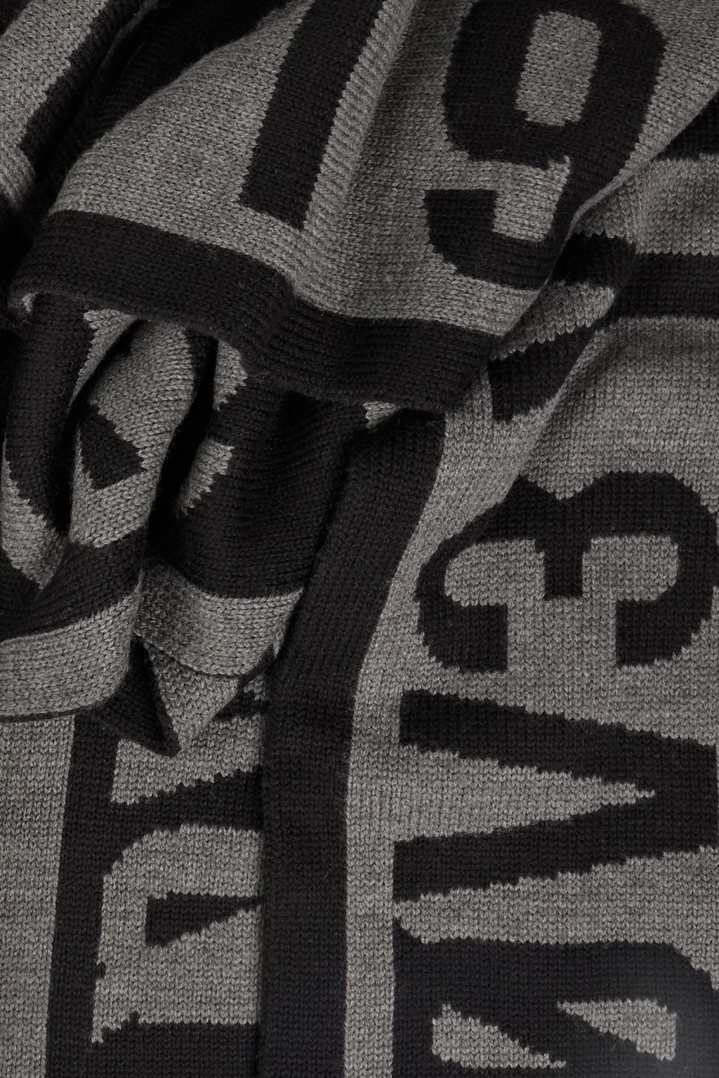 RED(V) Intarsia wool scarf