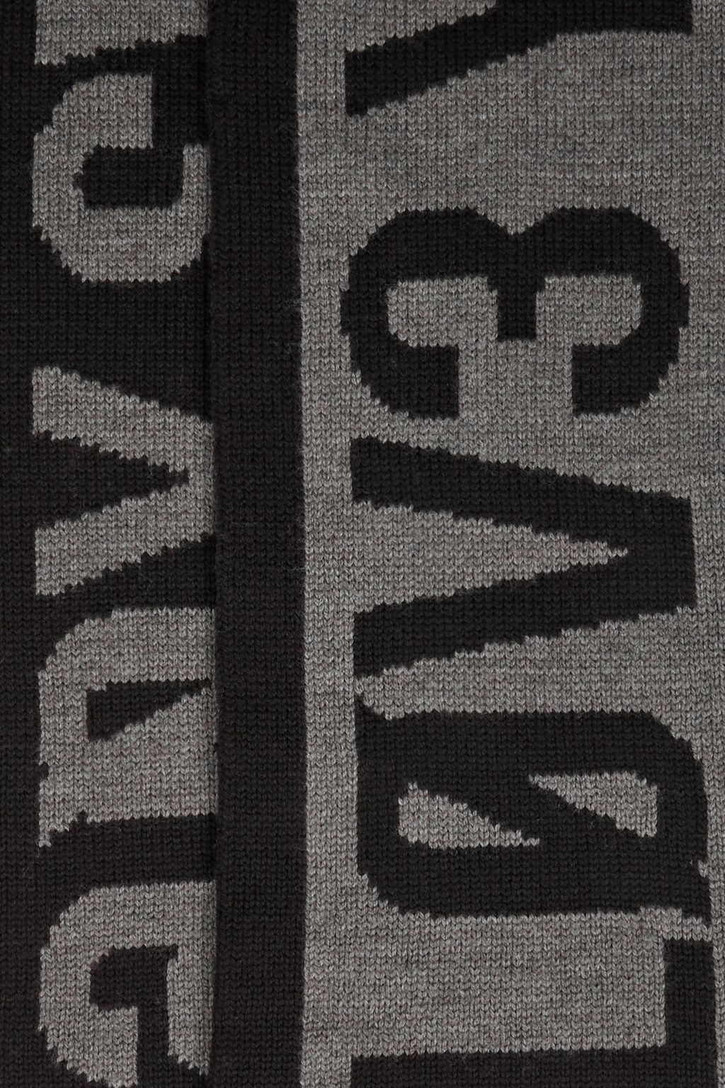 RED(V) Intarsia wool scarf
