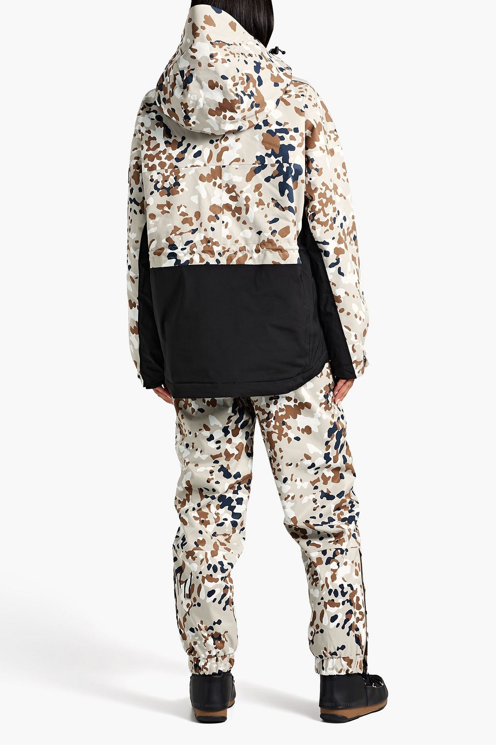 HOLDEN Camouflage-print hooded half-zip ski jacket