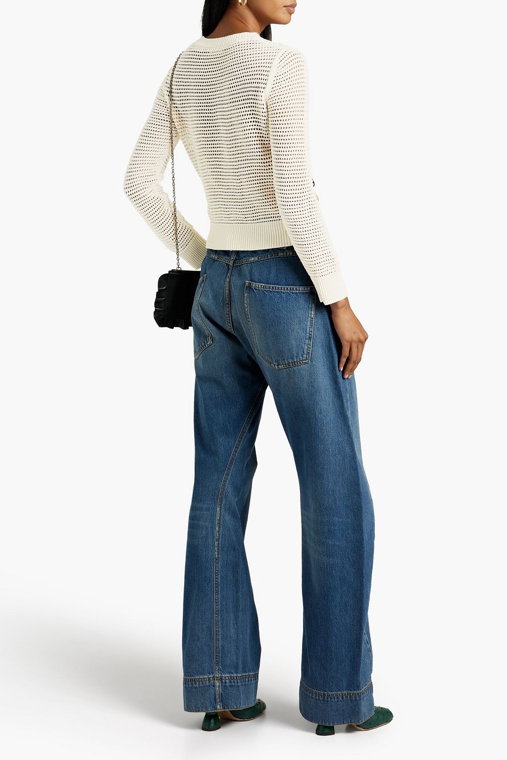 REDVALENTINO Appliquéd crocheted cotton sweater