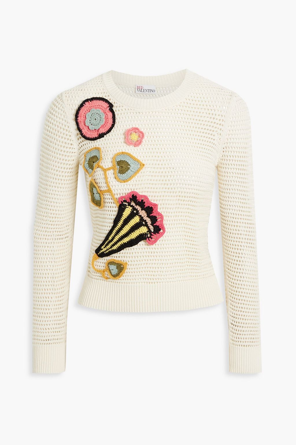 REDVALENTINO Appliquéd cotton sweater | Sale up to 70% off |