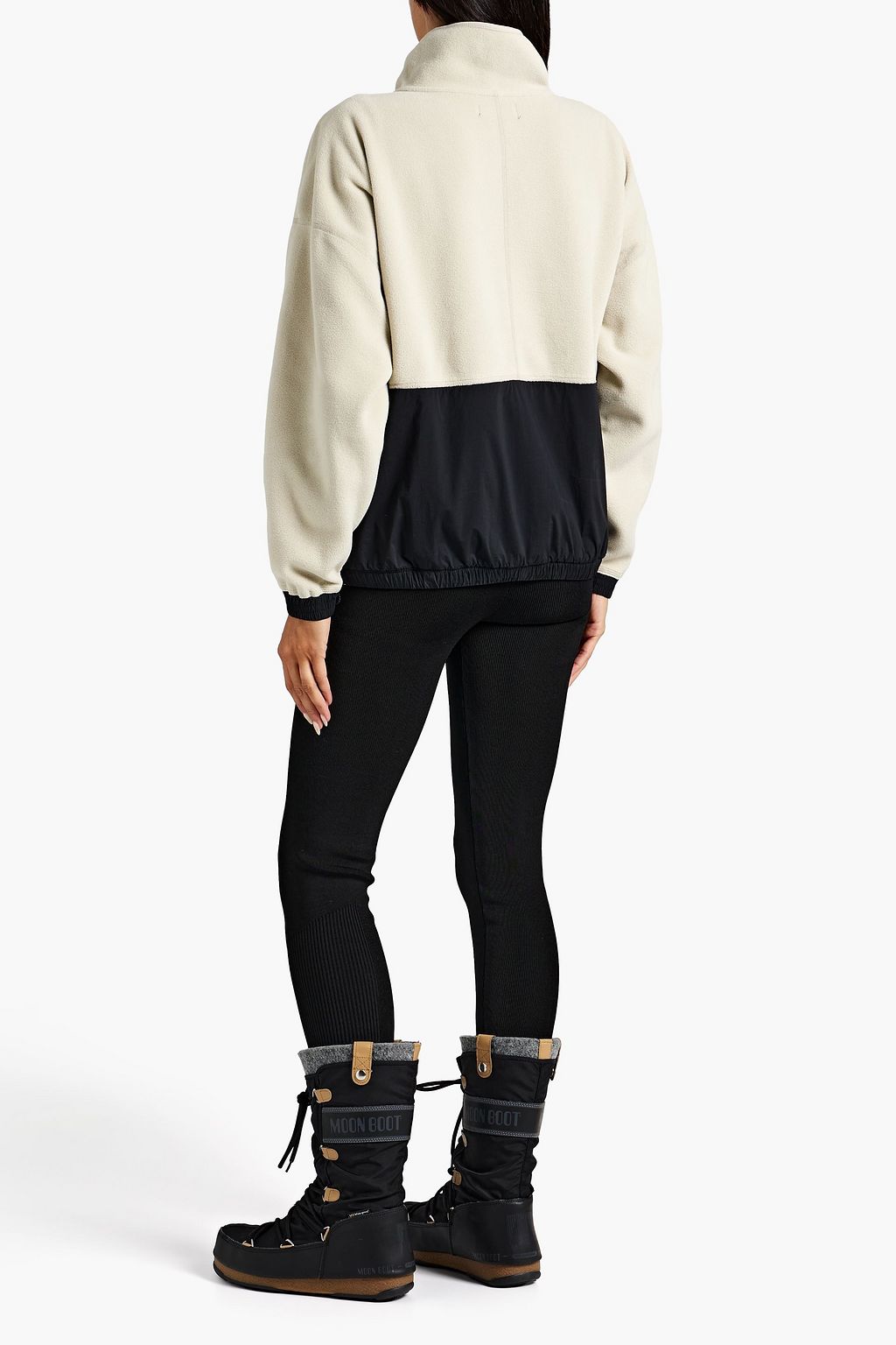 HOLDEN Printed shell-paneled fleece half-zip sweatshirt