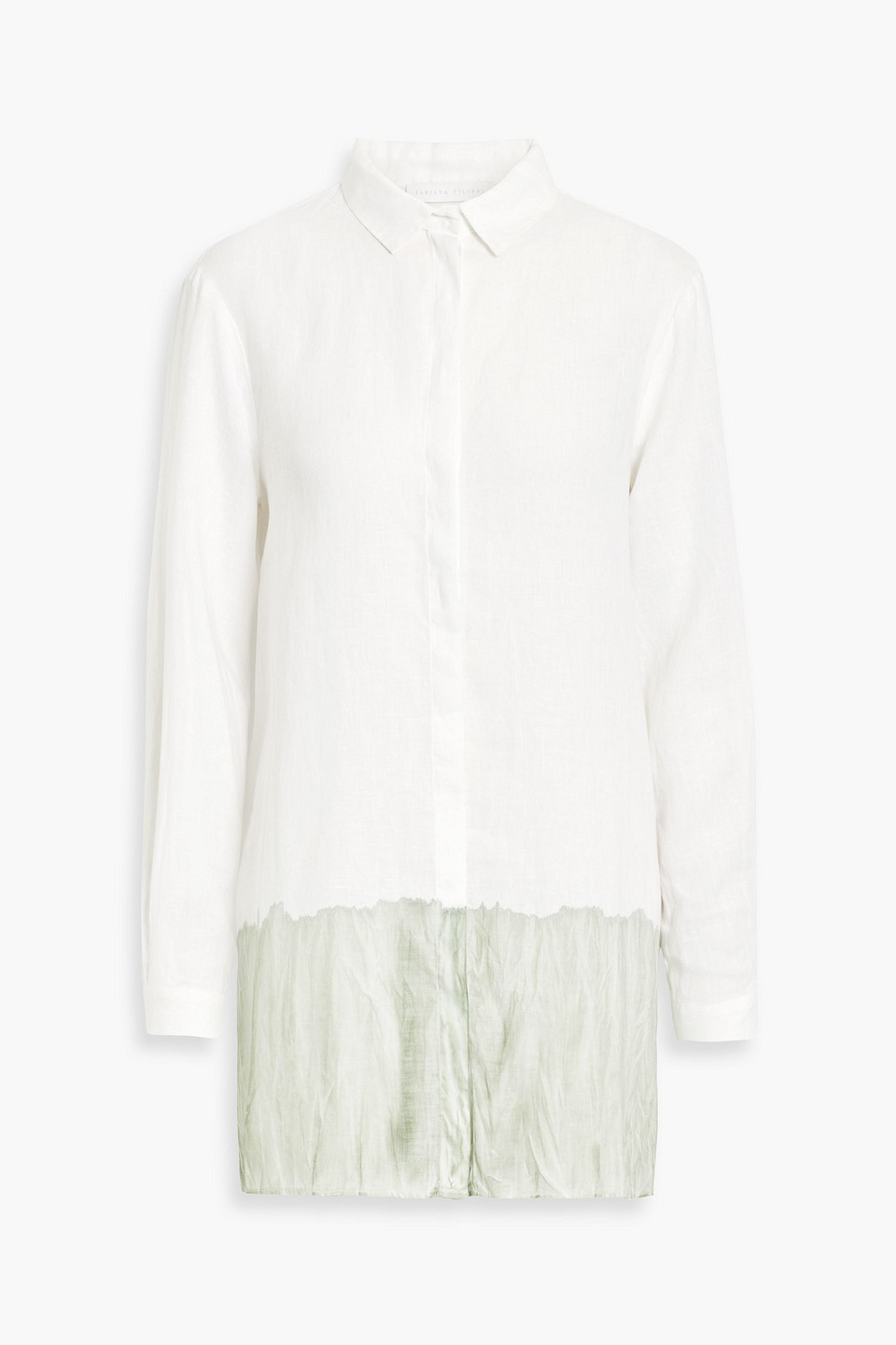 Fabiana Filippi Printed Slub Linen Shirt In White