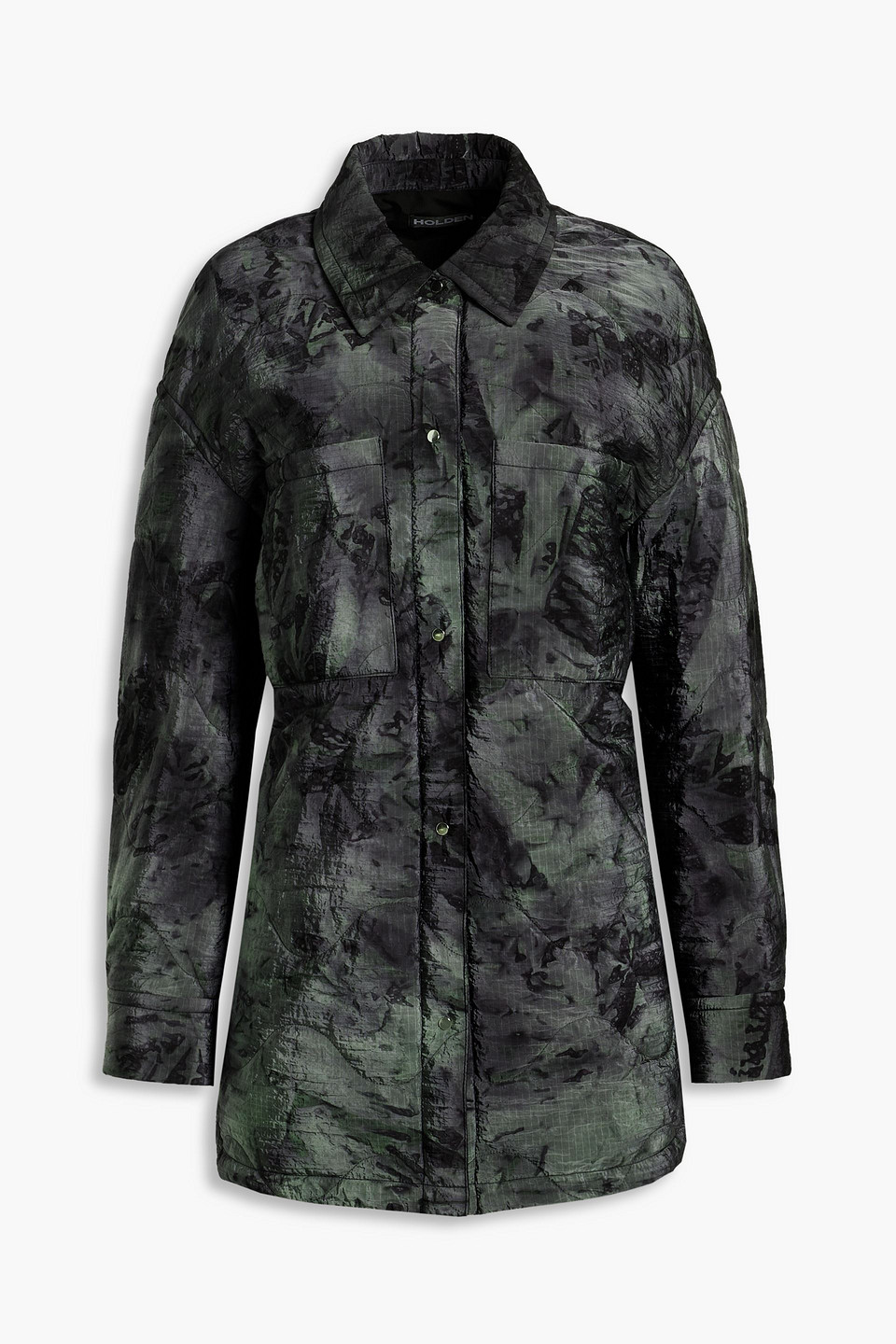 Oversized printed quilted shell jacket