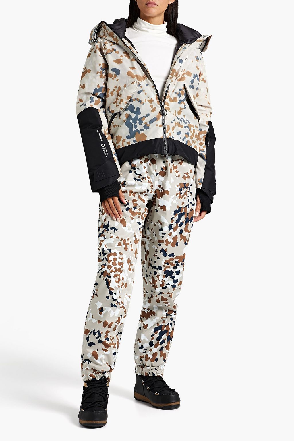 HOLDEN Quilted camouflage-print hooded down ski jacket