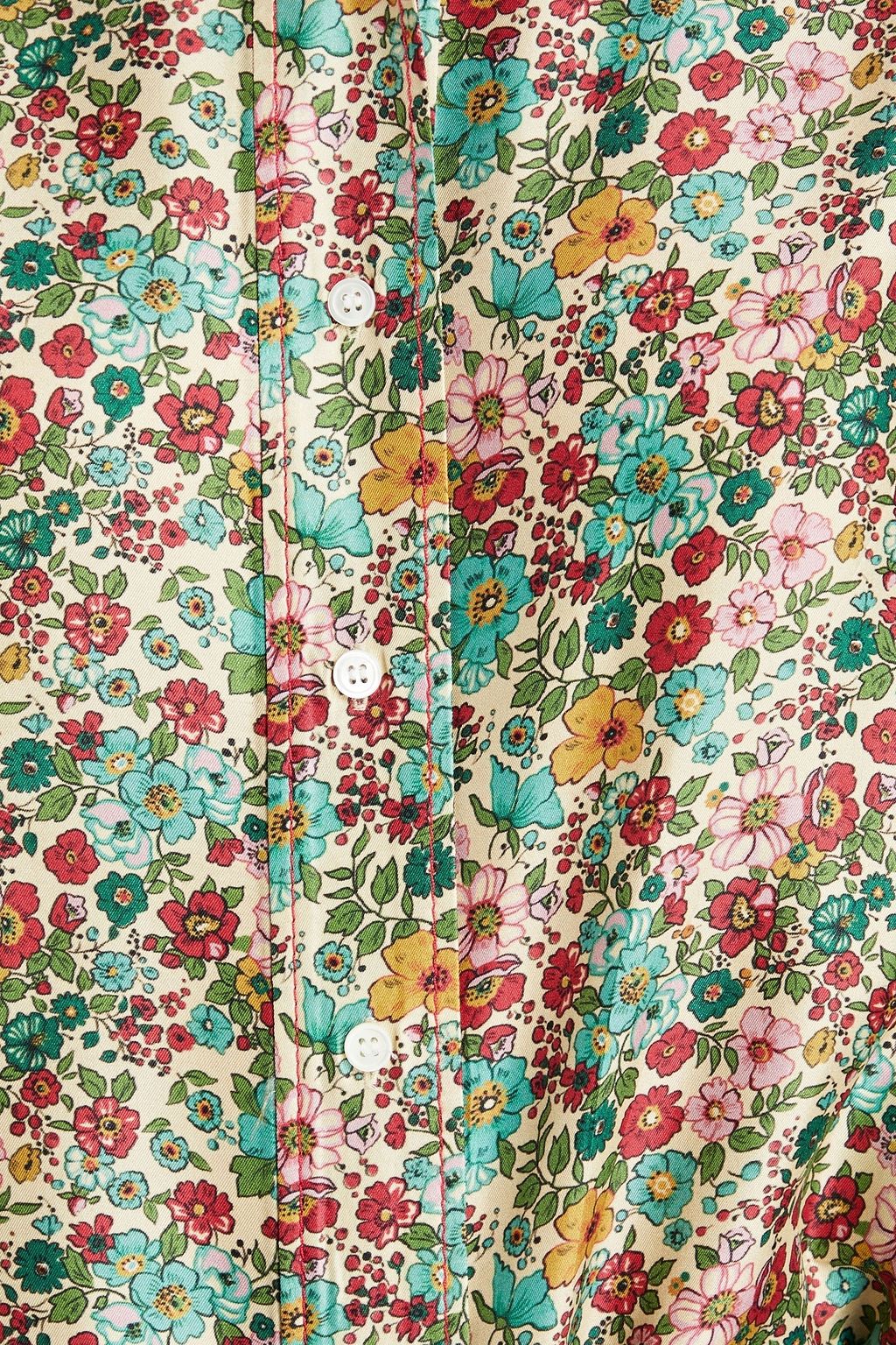 SANDRO Faraday floral-print silk-twill shirt