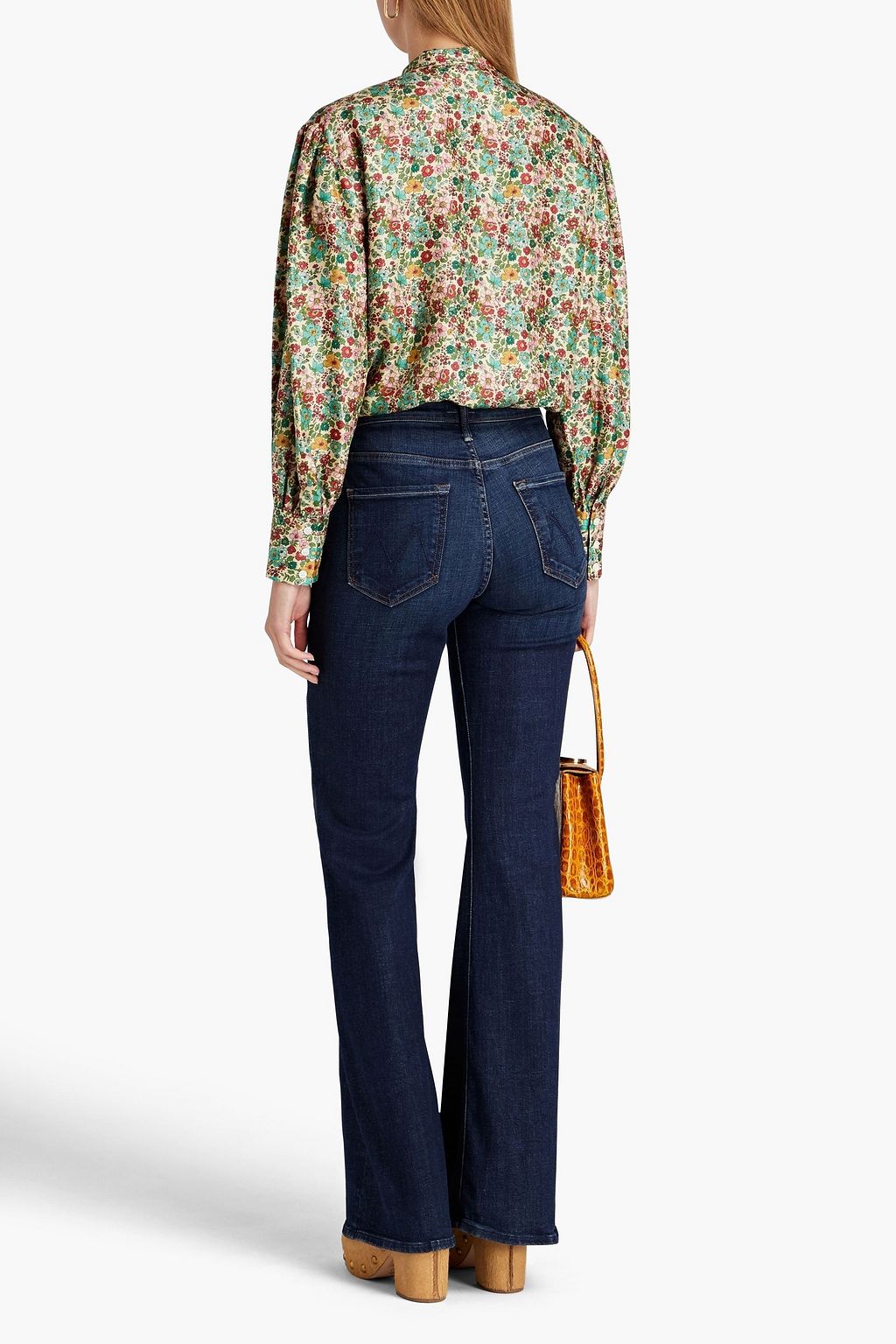 SANDRO Faraday floral-print silk-twill shirt