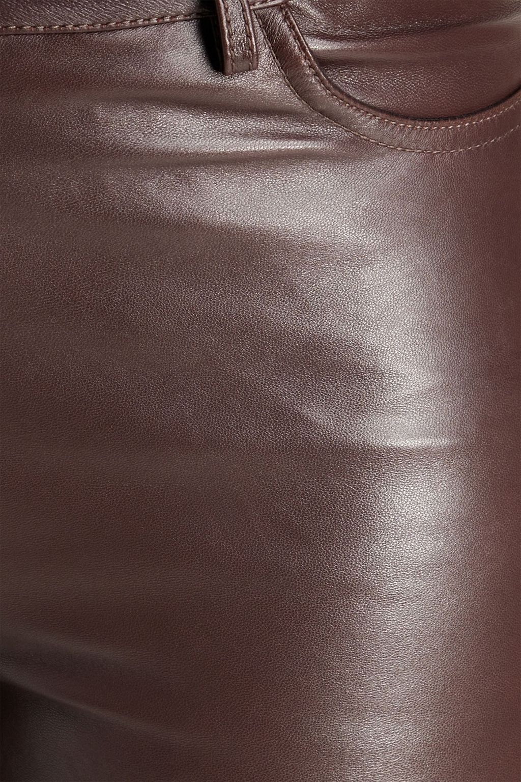 SANDRO Pebbled-leather straight-leg pants