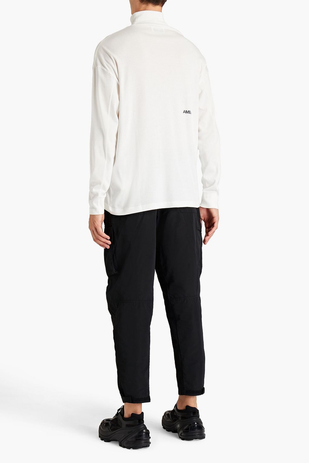 AMBUSH Printed cotton-jersey turtleneck top