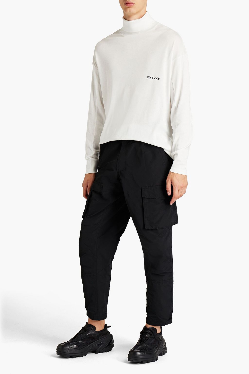 AMBUSH Printed cotton-jersey turtleneck top