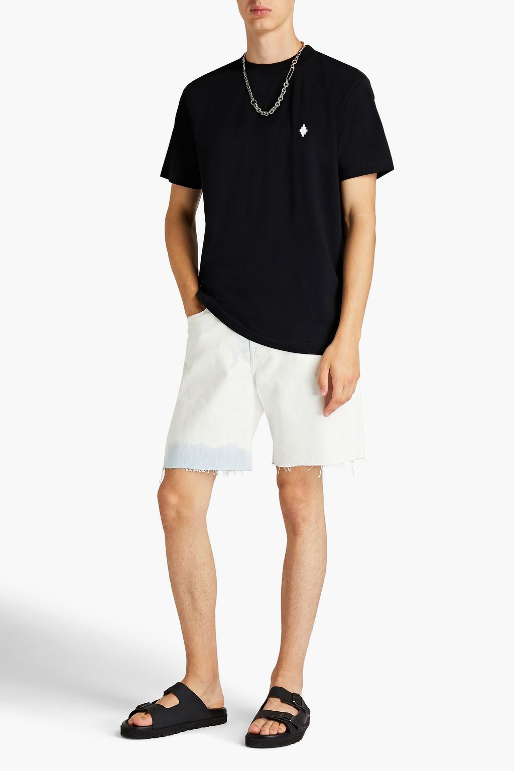 MARCELO BURLON Logo-embroidered cotton-jersey T-shirt