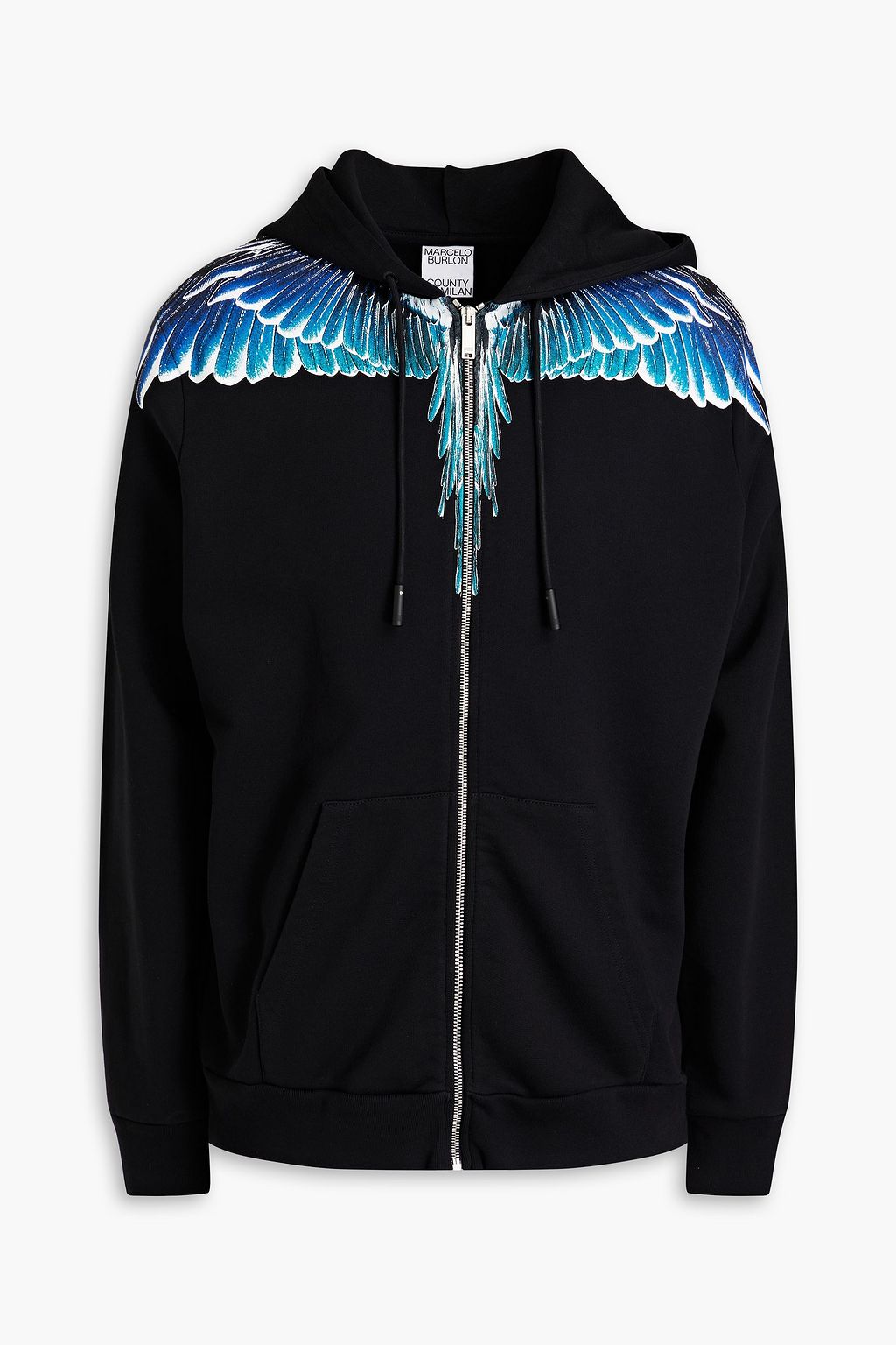 MARCELO BURLON Printed French cotton terry zip up hoodie THE OUTNET