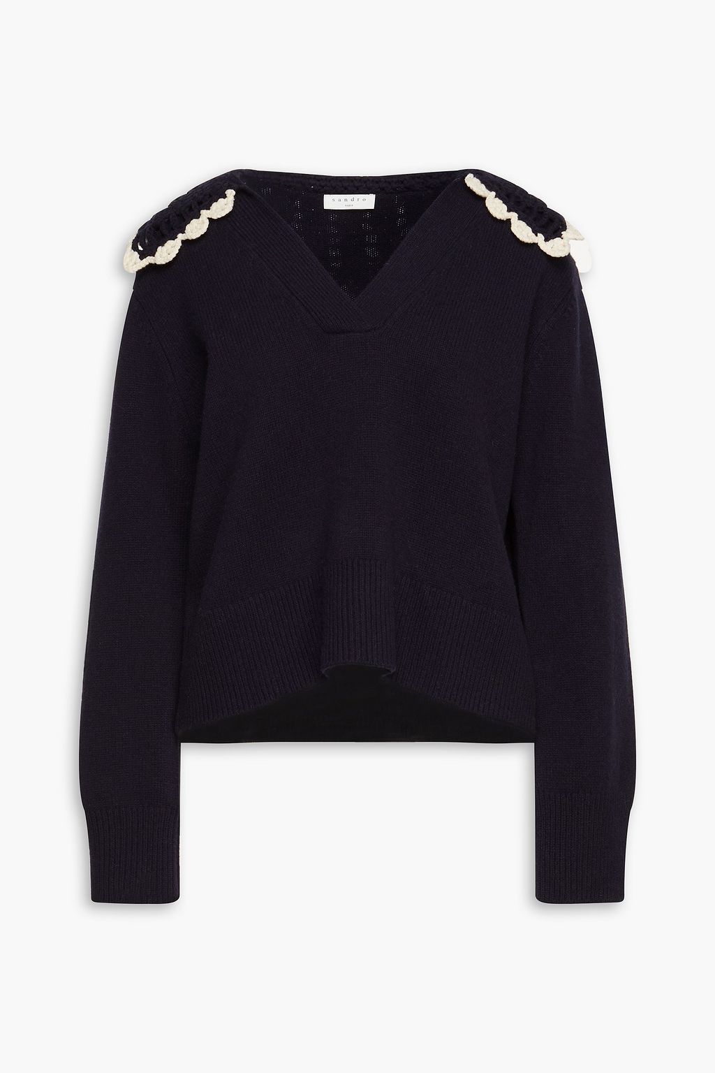 Jill crocheted lace-trimmed 