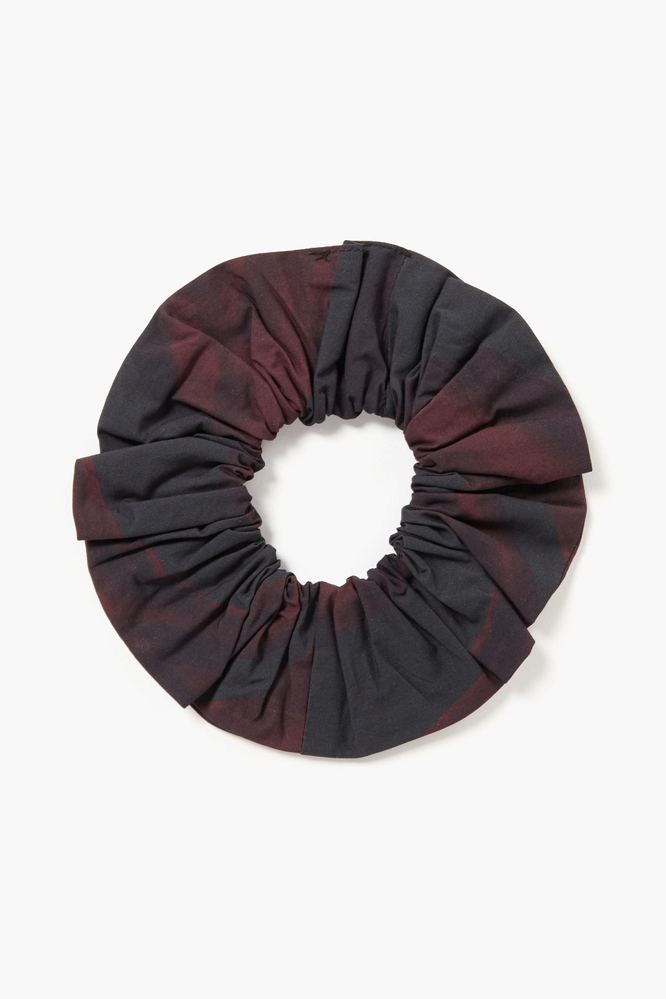 ganni - printed organic cotton-poplin hair tie - gray - onesize
