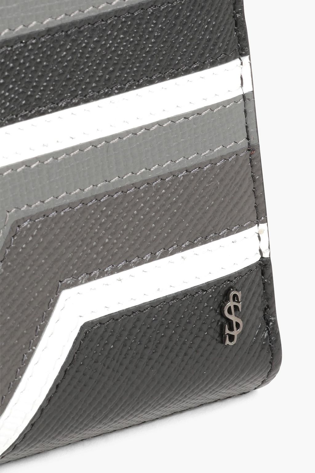 SERAPIAN Color-block textured-leather wallet