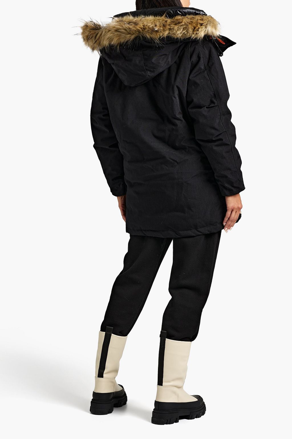 BRUMAL Faux fur-trimmed shell hooded down parka