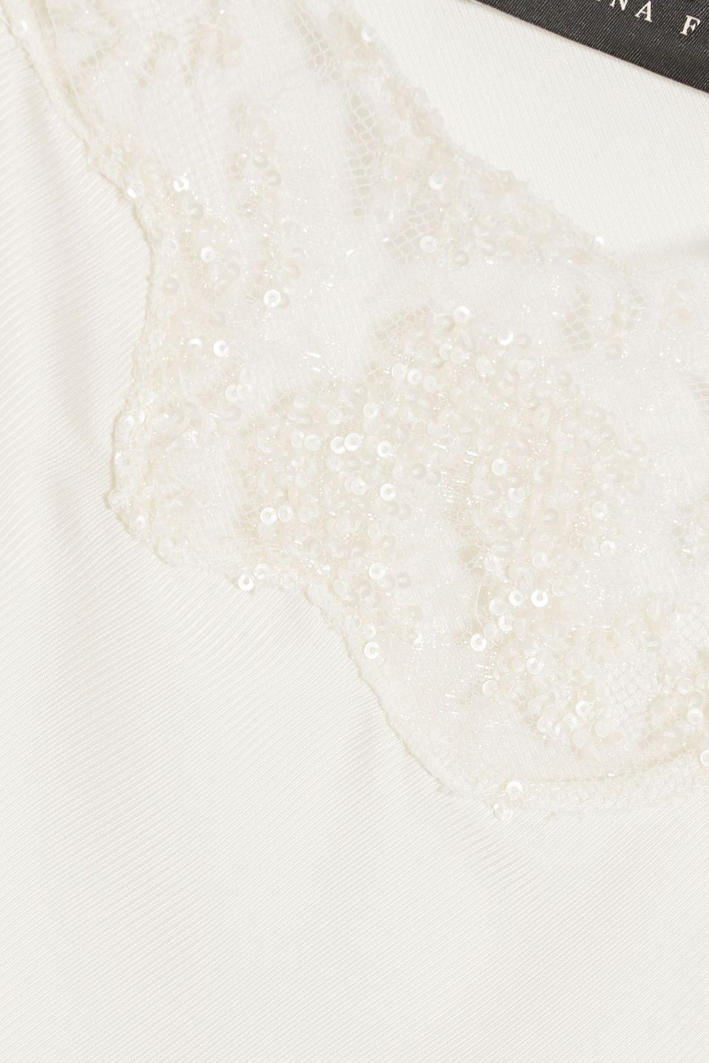FABIANA FILIPPI Embellished tulle-paneled silk-twill camisole