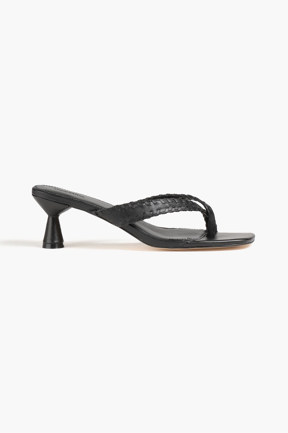 Mara & Mine Tamara Whipstitched Leather Sandals In Black