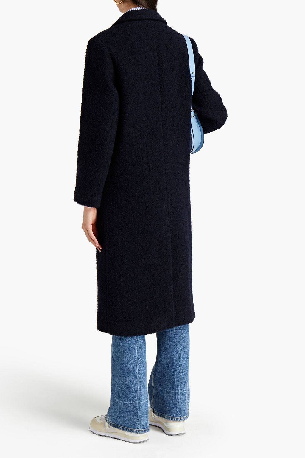 SANDRO Double-breasted bouclé-tweed coat