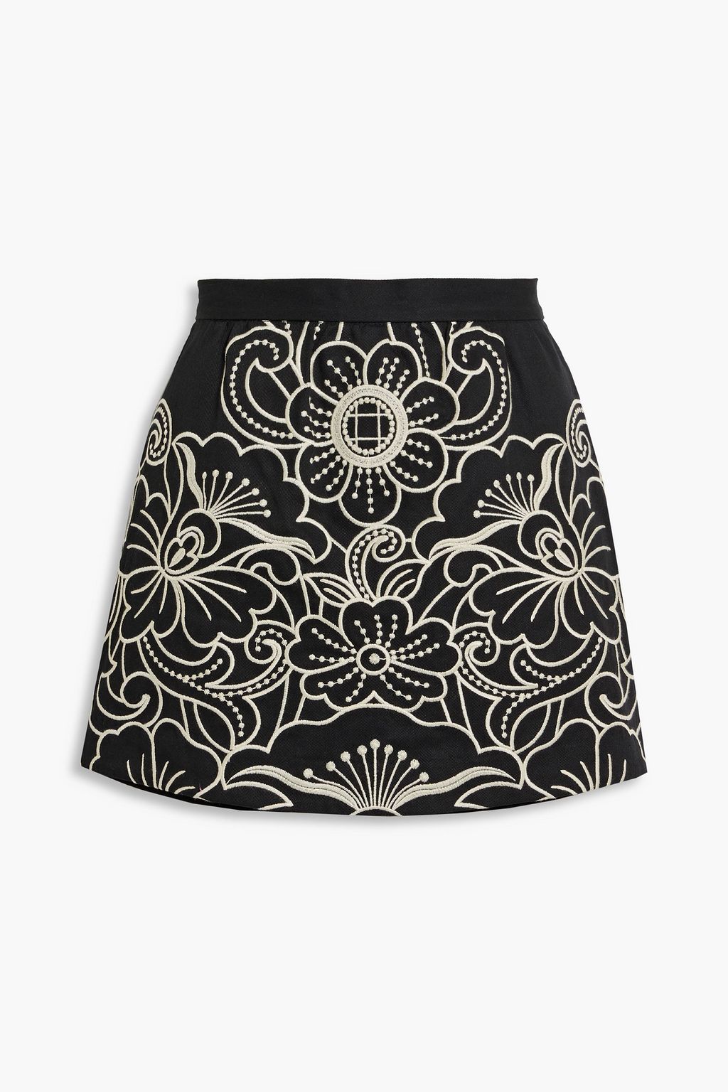 REDVALENTINO Skirt-effect embroidered cotton-blend shorts | OUTNET