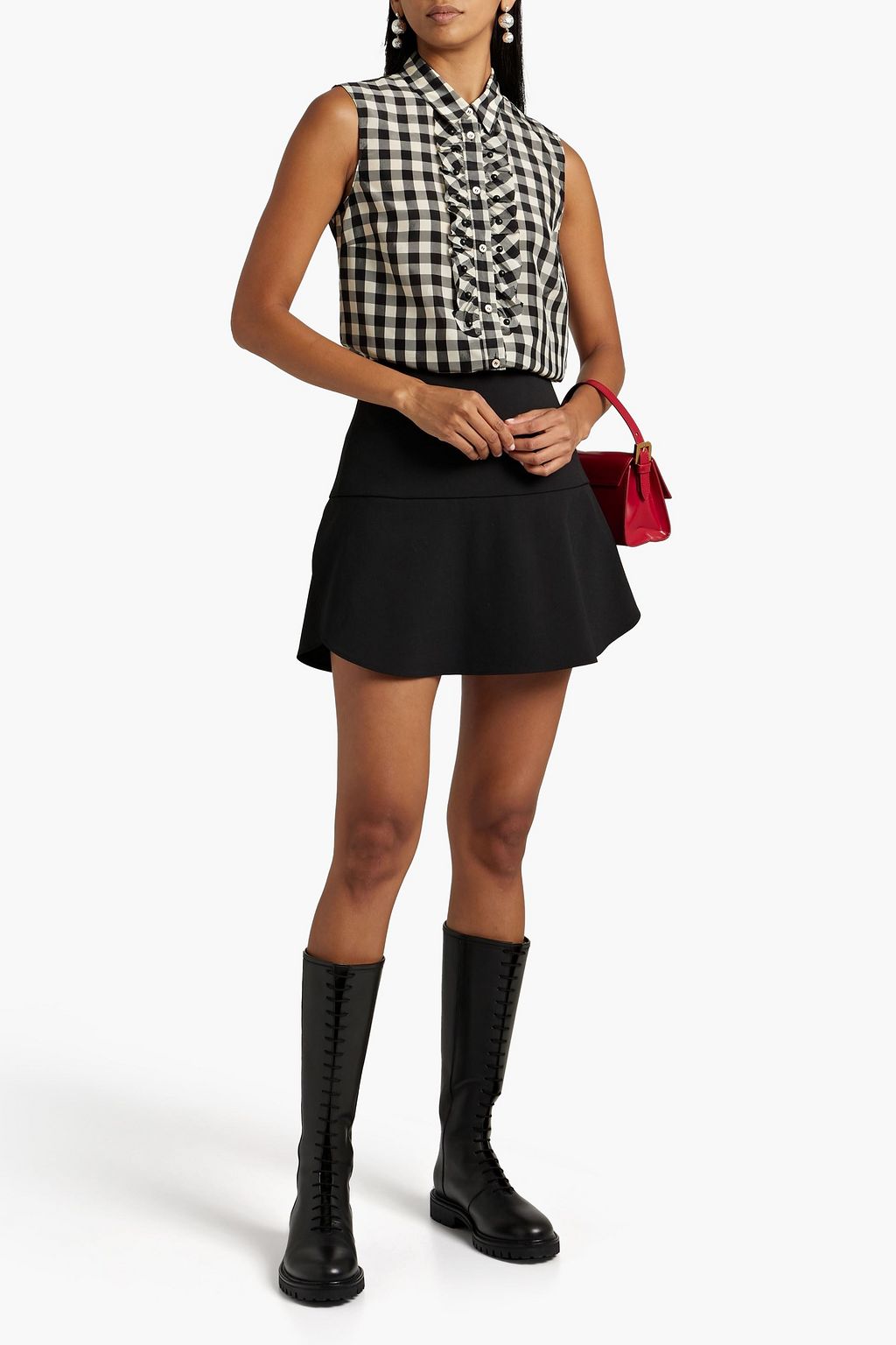 REDVALENTINO Woven mini skirt Sale up to 70 off THE