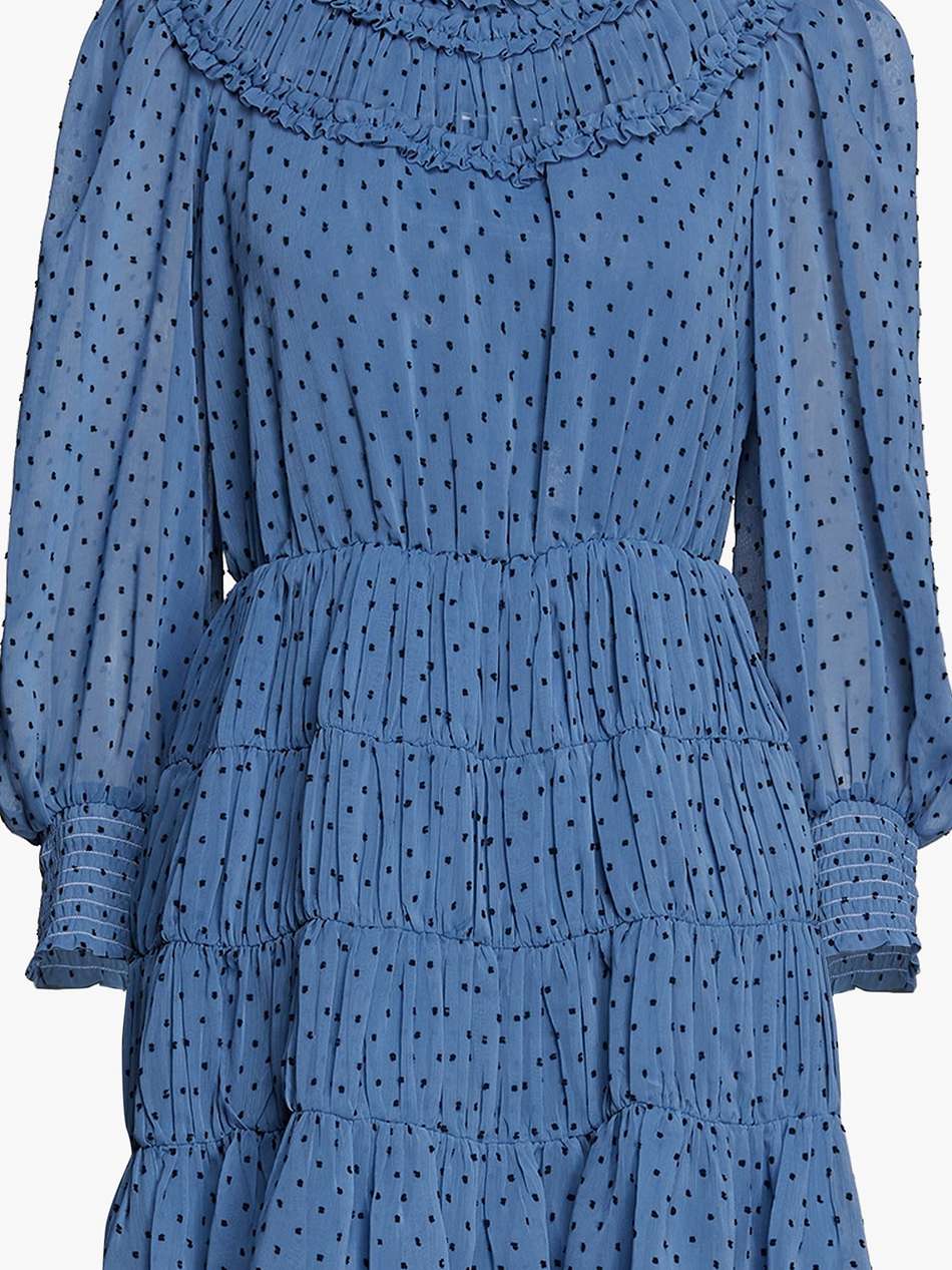 gathered fil coupé crepon mini dress