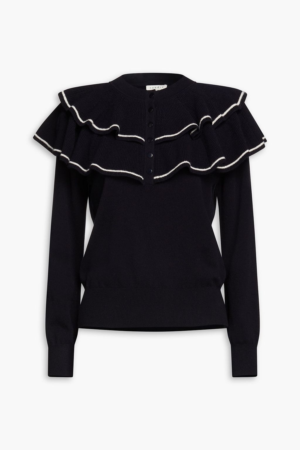 Ruffled wool sweater | SANDRO 