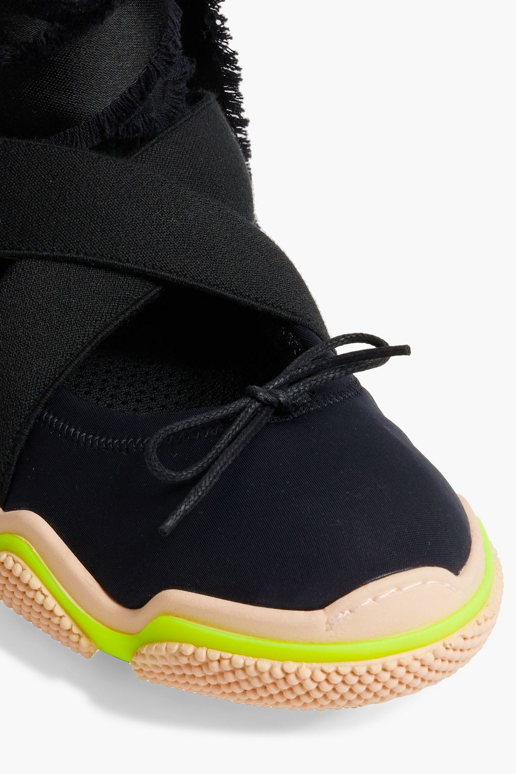 RED(V) Ballet satin-trimmed neoprene sneakers