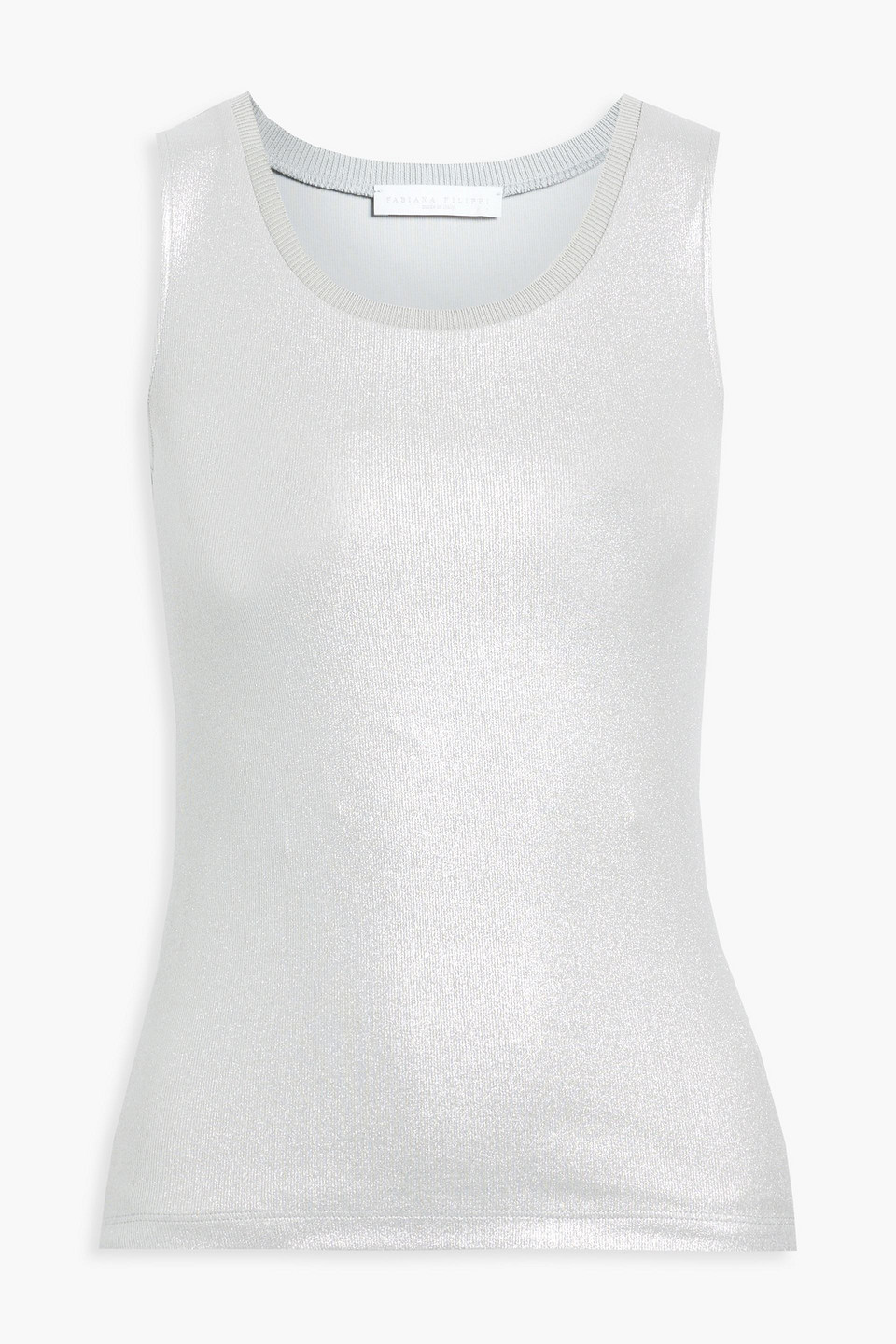 Fabiana Filippi Metallic Cotton-blend Tank In Silver