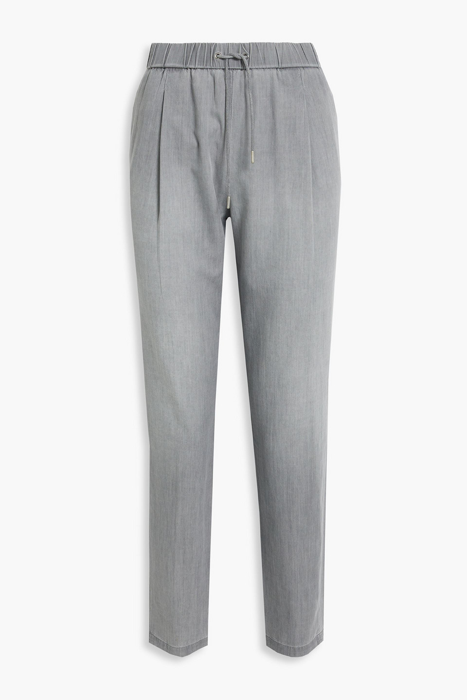 Fabiana Filippi Pleated Cotton And Cashmere-blend Tapered Pants In Gray