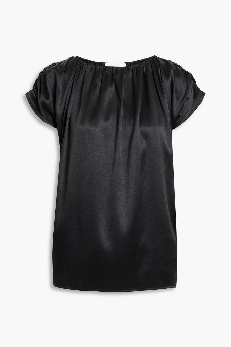 fabiana filippi - gathered silk-blend satin top - black - it 42