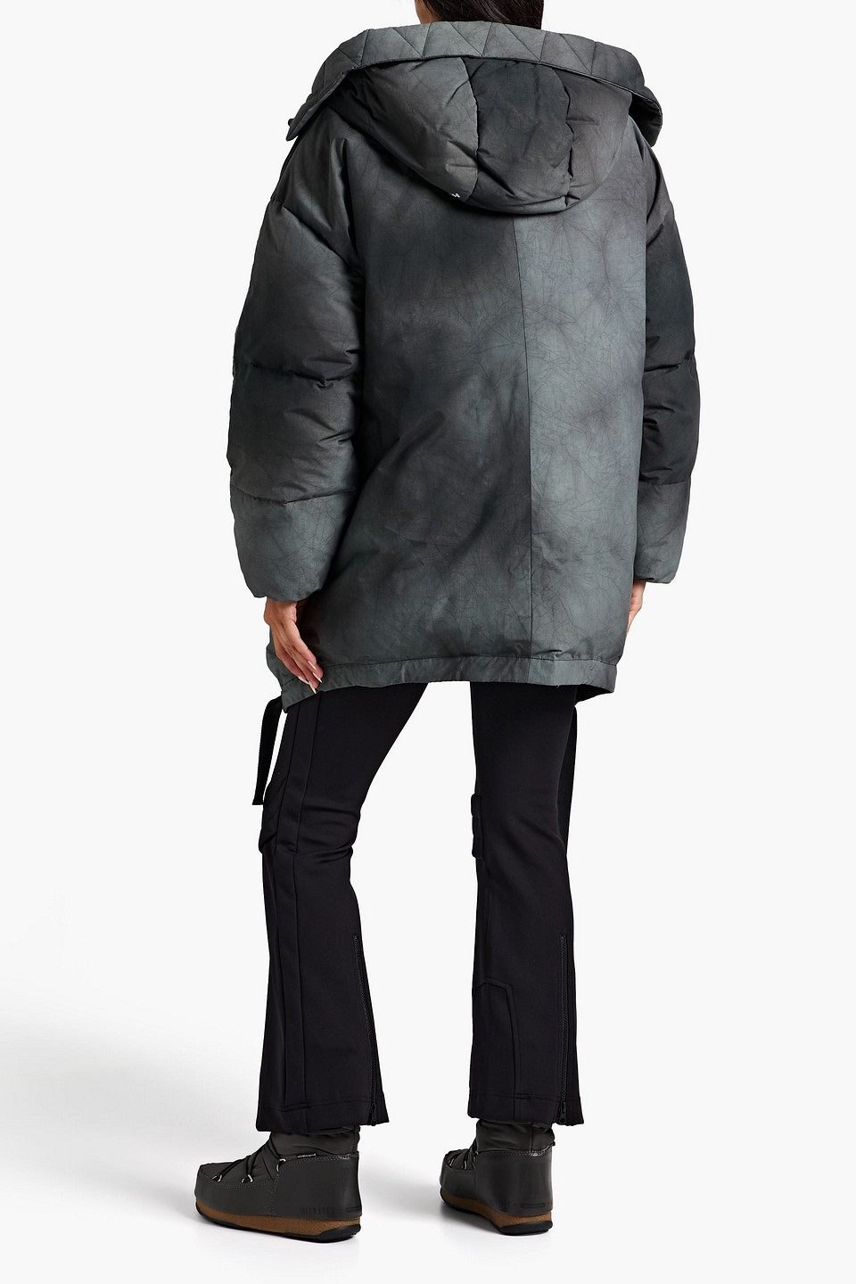 Holden Tie-dyed Shell Hooded Down Parka In Gray