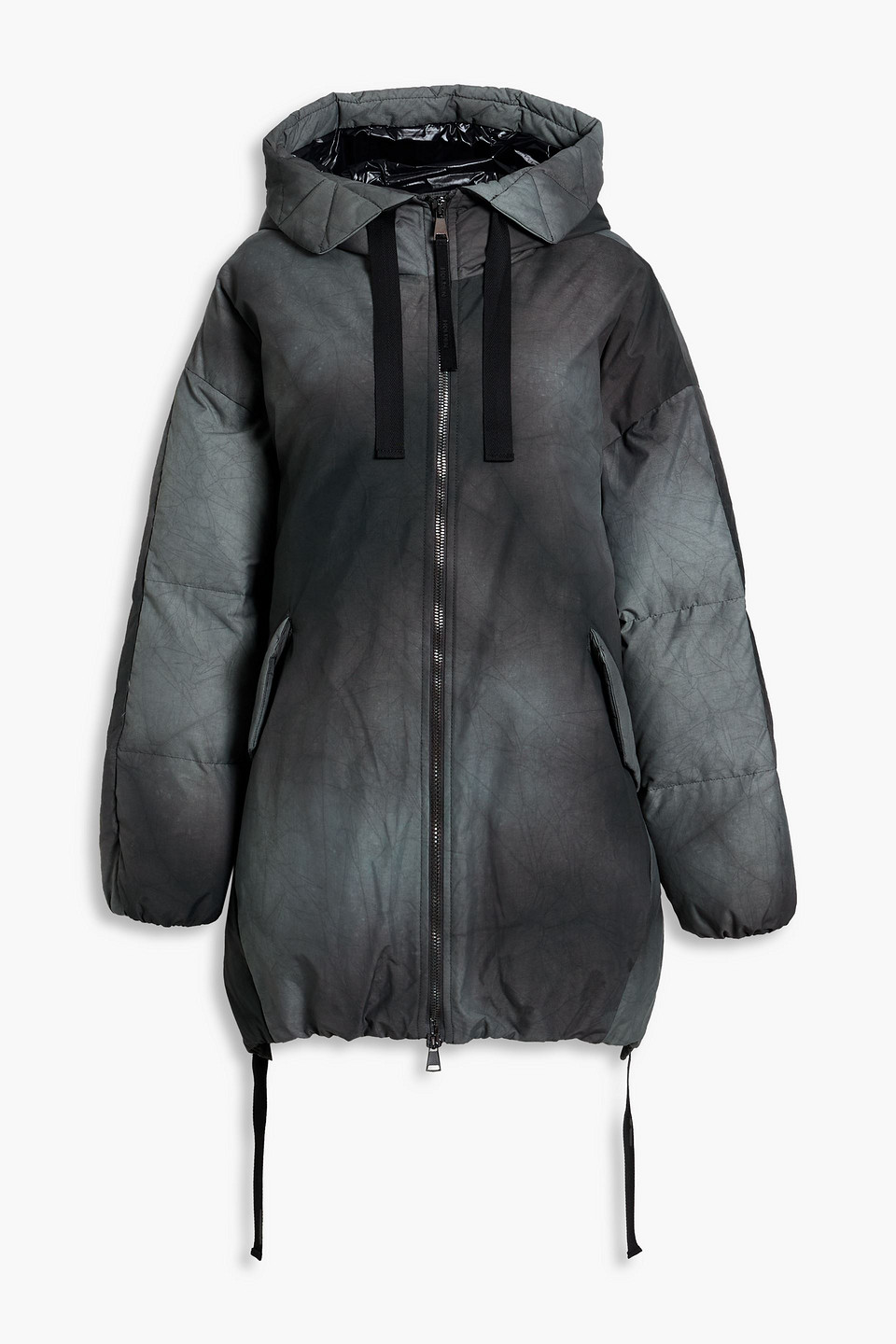 Holden Tie-dyed Shell Hooded Down Parka In Gray