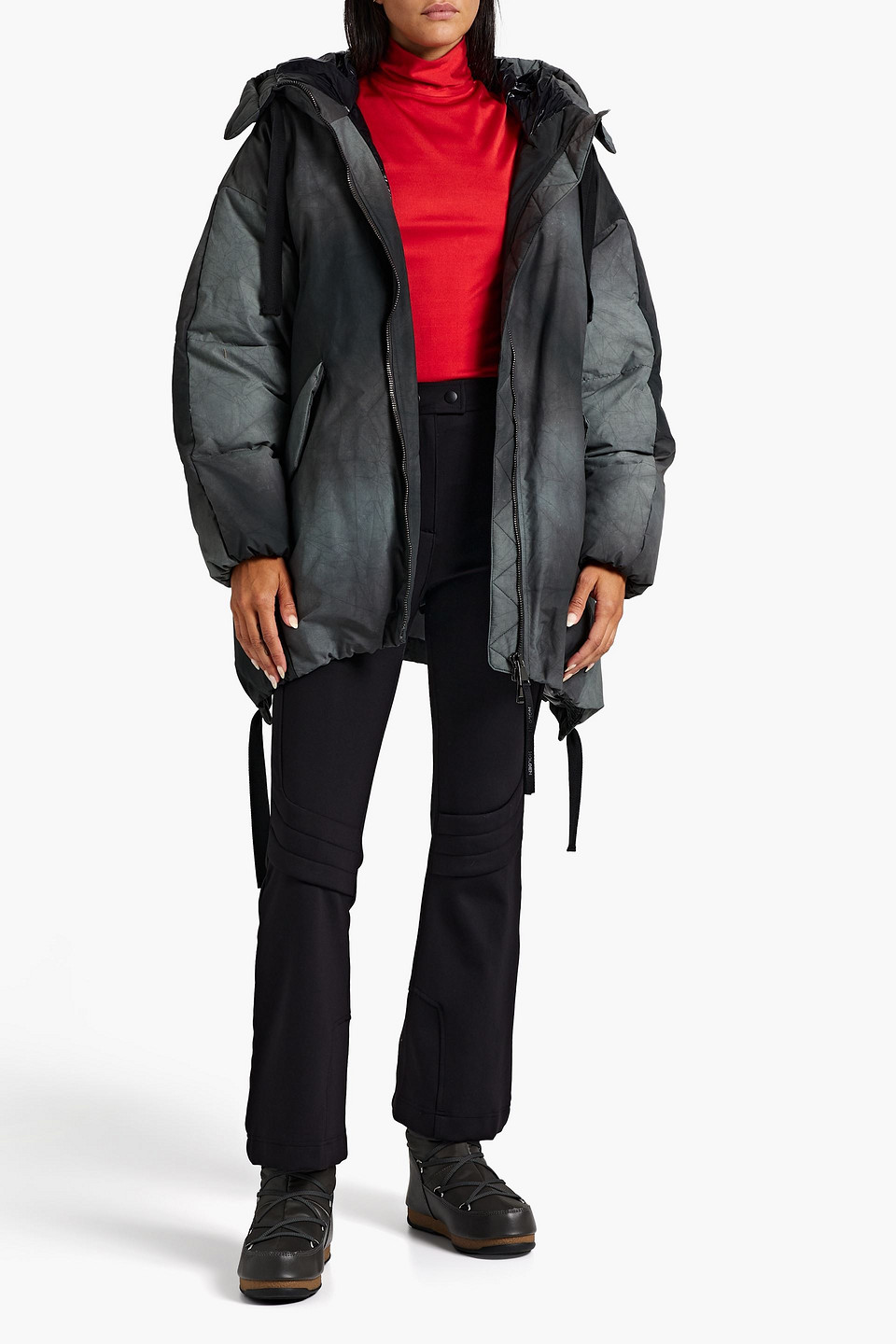 Holden Tie-dyed Shell Hooded Down Parka In Gray