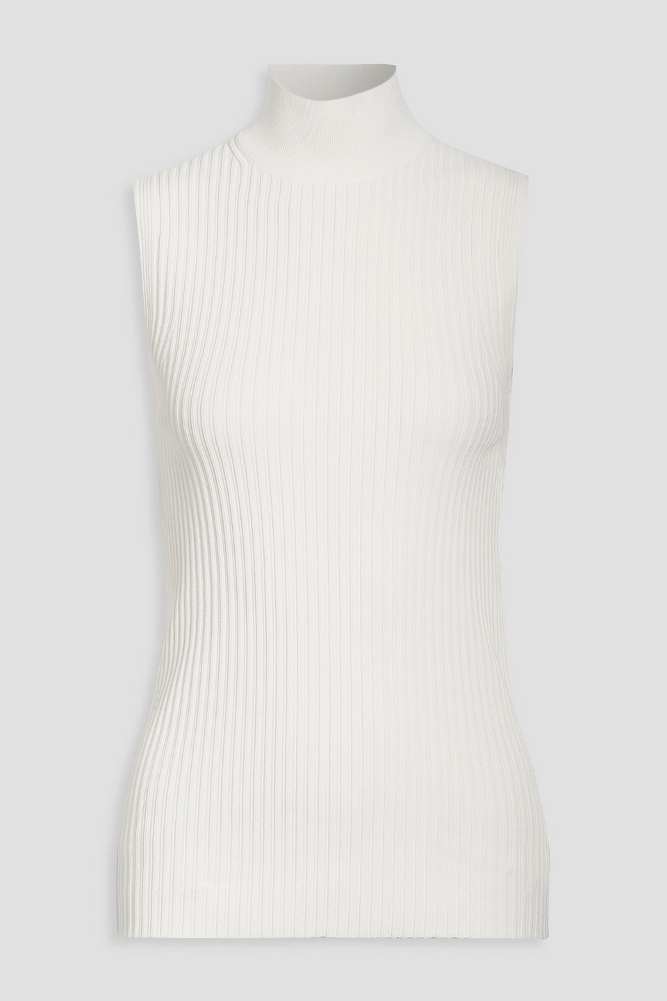 Shop Proenza Schouler Ribbed-knit Turtleneck Top In Off-white