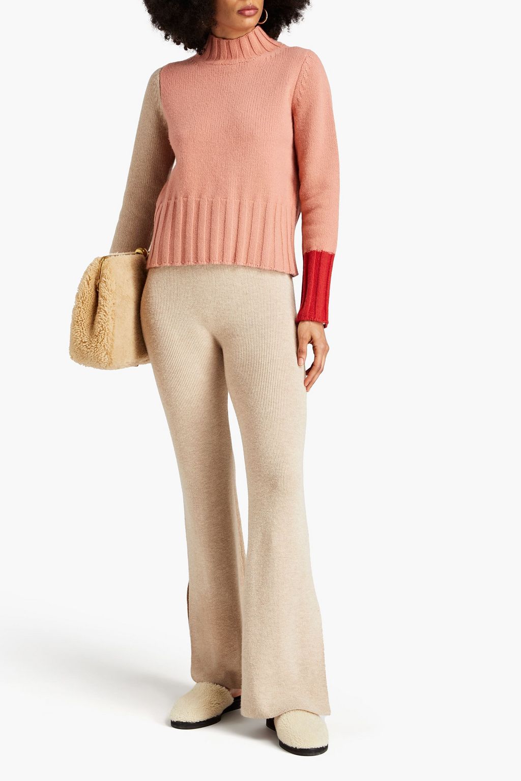 CHINTI & PARKER Color-block wool and cashmere-blend turtleneck sweater
