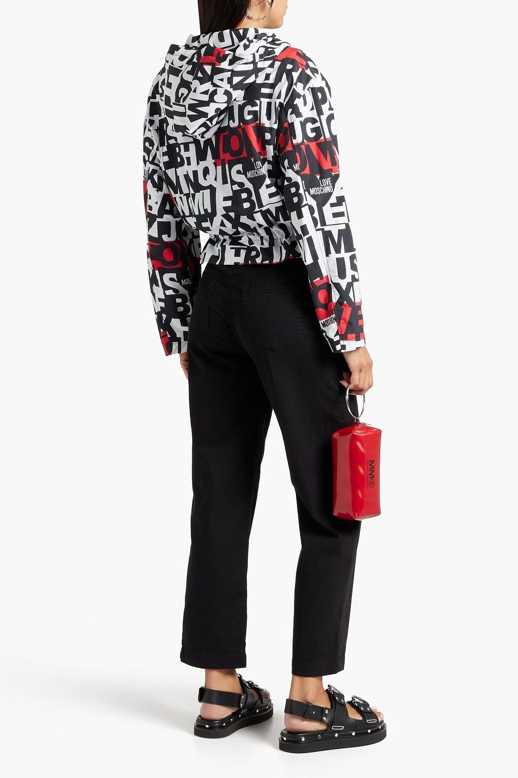 LOVE MOSCHINO Printed shell hooded jacket